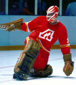 Atlanta Flames goalie, Daniel Bouchard, c. 1977